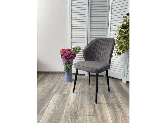 Стул VENA, цвет B28 Темно-серый, велюр/ черный каркас в Набережных Челнах