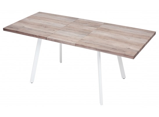 OLD Стол BRICK 140 Серый дуб #31054K/ БЕЛЫЙ каркас в Набережных Челнах