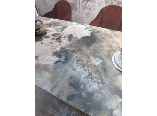 Стол ALONSO 200 TL-137 матовый, итальянская керамика/медный брашированный каркас, ®DISAUR в Набережных Челнах