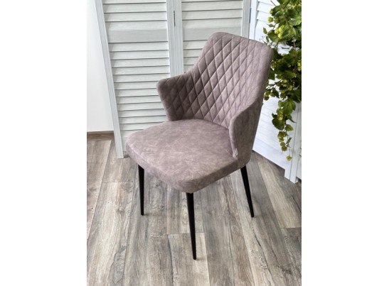 Стул HERMAN Kashemir 925 Серо-коричневый, велюр / черный каркас в Набережных Челнах