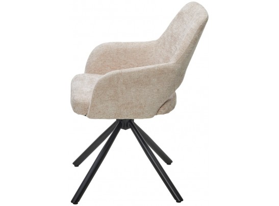 Стул NURI 180 град. поворот. 3018-10 бежевый, шенилл/ черный каркас, ®DISAUR в Набережных Челнах