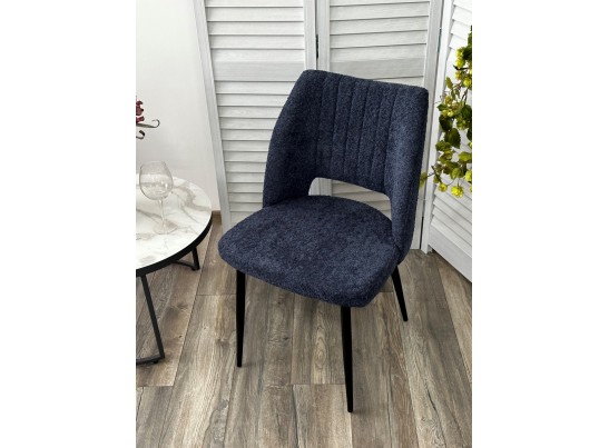Стул LONDON UF998-13 темно-синий, букле / черный каркас / Товарный знак DISAUR в Набережных Челнах
