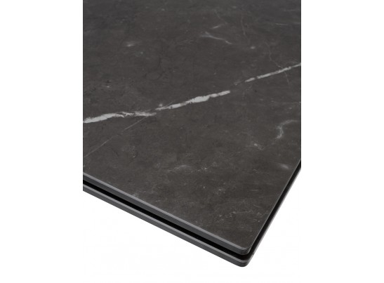 Стол ALEZIO 160 KL-135 Темно-серый мрамор матовый, итальянская керамика/ BLACK в Набережных Челнах