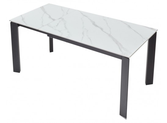 Стол CORNER 120 MATT WHITE MARBLE SOLID CERAMIC / BLACK, ®DISAUR в Набережных Челнах