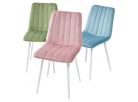 Стул DUBLIN G062-40 серый, велюр / белый каркас в Набережных Челнах