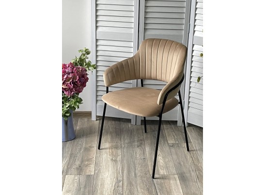 Стул ЛОТОС, цвет H-65 Капучино, велюр / черный каркас в Набережных Челнах