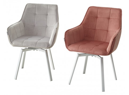 Стул MAVERICK 360 град. поворот. BLUVEL-03 LIGHT GREY, велюр/ белый каркас, в Набережных Челнах