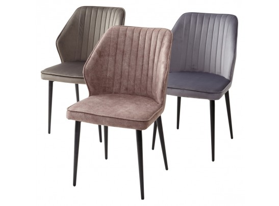 Стул SEATTLE-V СЕРЫЙ #27, велюр / черный каркас в Набережных Челнах