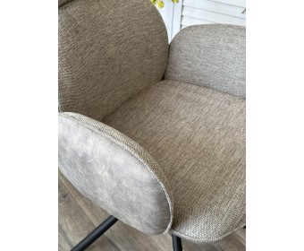 Стул VARDY 360 град.поворот. Brego-07 Серый, ткань/ 7525-180 Серый, велюр/Черный, ®DISAUR