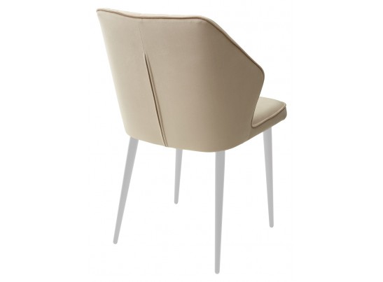 Стул SEATTLE-V БЕЖЕВЫЙ #5, велюр / белый каркас в Набережных Челнах