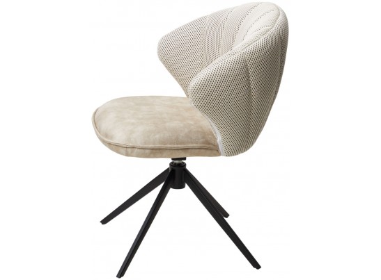 Стул ASTRA 360 град. поворот Белый Sonic 23 ткань / 7525-01 велюр / черный каркас, ®DISAUR