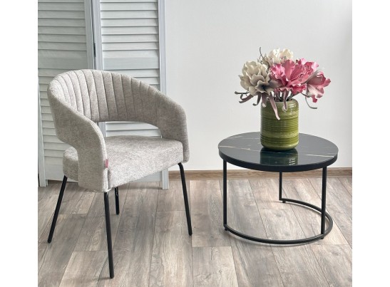 Стул SNUG 3018-03 светло-серый, шенилл / черный каркас, ®DISAUR в Набережных Челнах