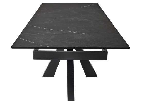 Стол ALEZIO 160 KL-135 Темно-серый мрамор матовый, итальянская керамика/ BLACK в Набережных Челнах