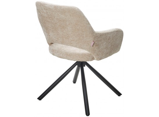 Стул NURI 180 град. поворот. 3018-10 бежевый, шенилл/ черный каркас, ®DISAUR в Набережных Челнах