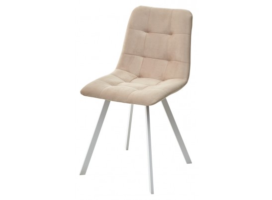 Стул CHILLI-Q SQUARE бежевый #5, велюр / белый каркас, 4 шт./1 к, в Набережных Челнах Стул CHILLI-Q SQUARE бежевый #5, велюр / белый каркас, 4 шт./1 к, в Набережных Челнах