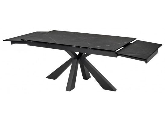 Стол ALEZIO 160 KL-135 Темно-серый мрамор матовый, итальянская керамика/ BLACK в Набережных Челнах