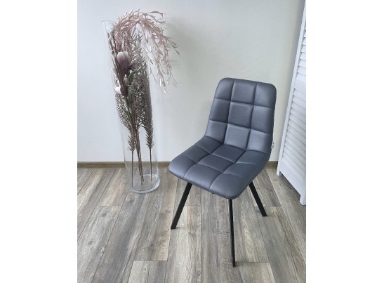 Стул CHILLI SQUARE HK017-09 серо-черничный, PU/ черный каркас в Набережных Челнах Стул CHILLI SQUARE HK017-09 серо-черничный, PU/ черный каркас в Набережных Челнах