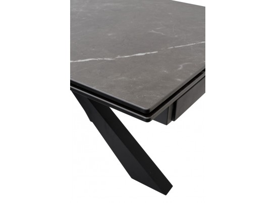 Стол ALEZIO 160 KL-135 Темно-серый мрамор матовый, итальянская керамика/ BLACK в Набережных Челнах
