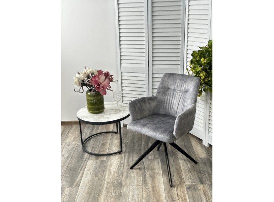 Стул DANTE 360 град. поворот. VT5001-7 античный светло-серый, велюр без "пальчиковый"/черный, DISAUR в Набережных Челнах Стул DANTE 360 град. поворот. VT5001-7 античный светло-серый, велюр без "пальчиковый"/черный, DISAUR в Набережных Челнах