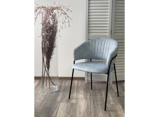 Стул ГЕММА, цвет RAIN 13 blue, велюр / черный каркас в Набережных Челнах