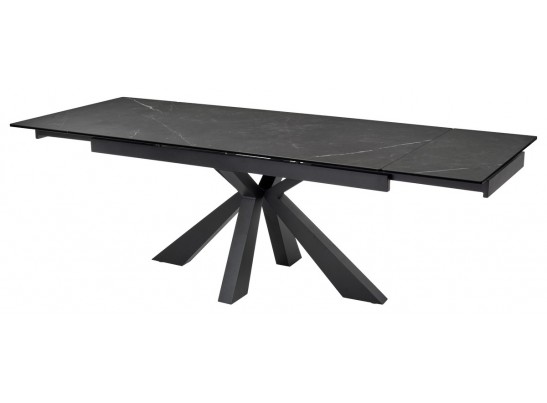 Стол ALEZIO 160 KL-135 Темно-серый мрамор матовый, итальянская керамика/ BLACK в Набережных Челнах