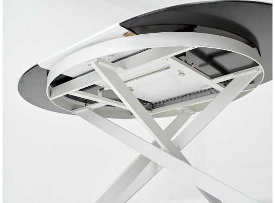 Стол TRENTO 120 HIGH GLOSS STATUARIO Белый мрамор глянцевый, керамика/ белый каркас, ®DISAUR в Набережных Челнах