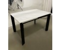 Стол CORNER 120 MATT WHITE MARBLE SOLID CERAMIC / BLACK, ®DISAUR в Набережных Челнах