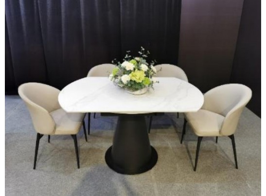 Стол TERAMO 135 GLOSS GRAND JADE SOLID CERAMIC, керамика, поворотн.механизм / Черный каркас, ®DISAUR в Набережных Челнах