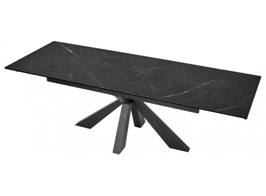 Стол ALEZIO 160 KL-135 Темно-серый мрамор матовый, итальянская керамика/ BLACK в Набережных Челнах