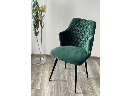Стул HERMAN 360 град. ЗЕЛЕНЫЙ #19, велюр / черный каркас в Набережных Челнах