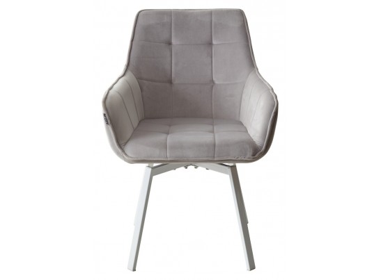 Стул MAVERICK 360 град. поворот. BLUVEL-03 LIGHT GREY, велюр/ белый каркас, в Набережных Челнах