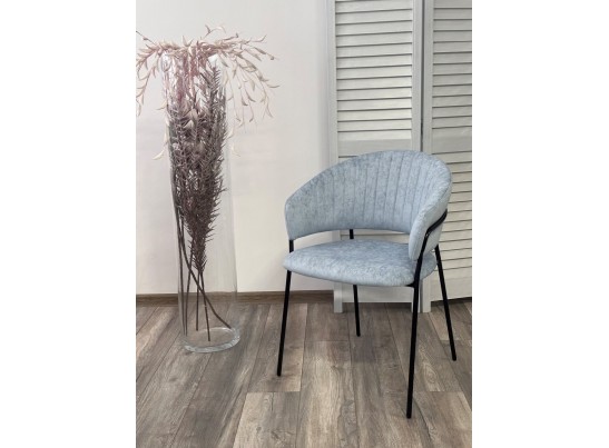 Стул ГЕММА, цвет RAIN 13 blue, велюр / черный каркас в Набережных Челнах