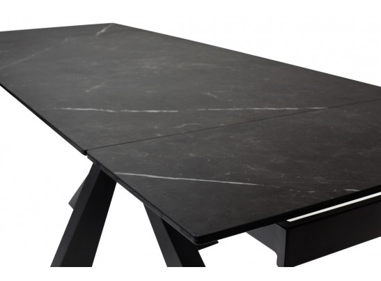 Стол ALEZIO 160 KL-135 Темно-серый мрамор матовый, итальянская керамика/ BLACK в Набережных Челнах