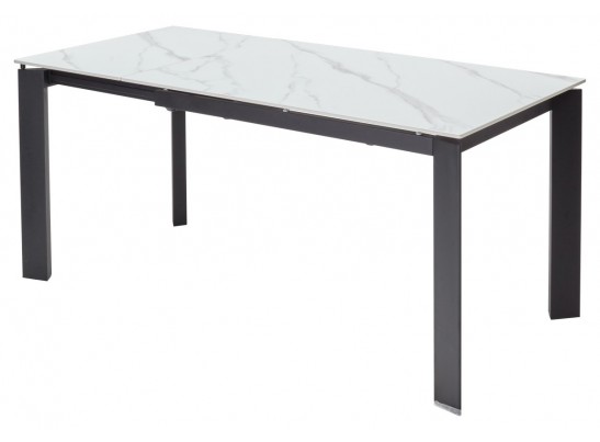 Стол CORNER 120 MATT WHITE MARBLE SOLID CERAMIC / BLACK, ®DISAUR в Набережных Челнах