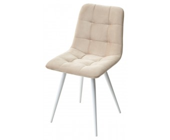 Стул CHILLI-Q бежевый #5, велюр / белый каркас, 4 шт/ 1 к,  Стул CHILLI-Q бежевый #5, велюр / белый каркас, 4 шт/ 1 к,