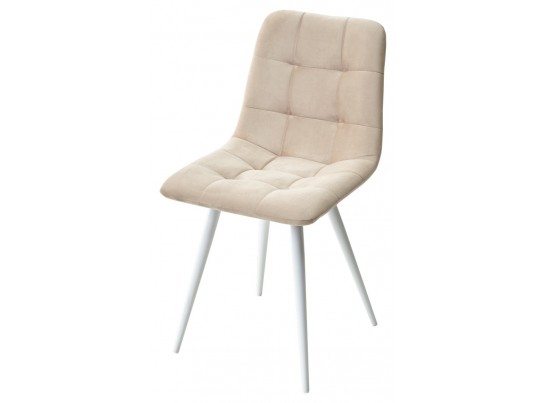 Стул CHILLI-Q бежевый #5, велюр / белый каркас, 4 шт/ 1 к, в Набережных Челнах Стул CHILLI-Q бежевый #5, велюр / белый каркас, 4 шт/ 1 к, в Набережных Челнах