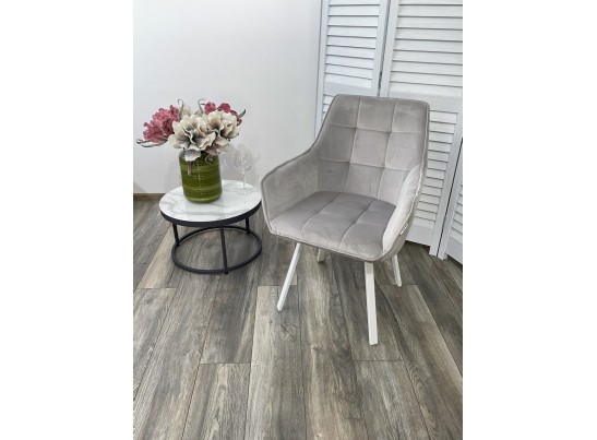Стул MAVERICK 360 град. поворот. BLUVEL-03 LIGHT GREY, велюр/ белый каркас, в Набережных Челнах
