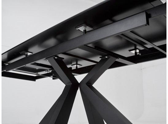 Стол ALEZIO 160 KL-135 Темно-серый мрамор матовый, итальянская керамика/ BLACK в Набережных Челнах