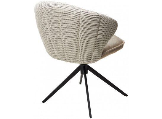 Стул ASTRA 360 град. поворот Белый Sonic 23 ткань / 7525-01 велюр / черный каркас, ®DISAUR