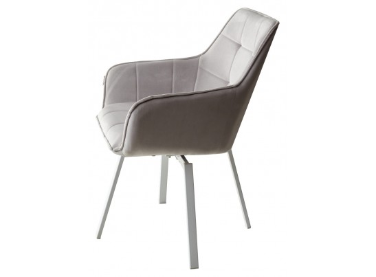 Стул MAVERICK 360 град. поворот. BLUVEL-03 LIGHT GREY, велюр/ белый каркас, в Набережных Челнах