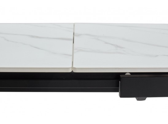 Стол CORNER 120 MATT WHITE MARBLE SOLID CERAMIC / BLACK, ®DISAUR в Набережных Челнах