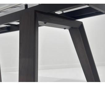 Стол БЭТИС (BETIS) 180 цвет МРАМОР (MATTE GILDED WHITE SOLID CERAMIC) / Орех (WALNUT), ®DISAUR