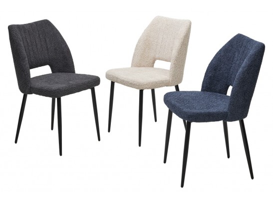 Стул LONDON UF998-16 темно-серый, букле / черный каркас / Товарный знак DISAUR в Набережных Челнах