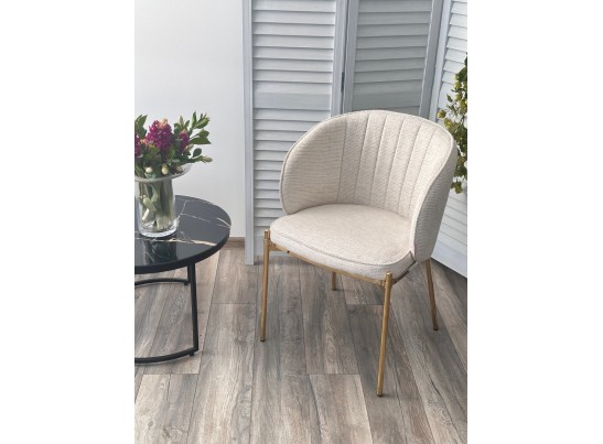 Стул DIANA Modica-40 бежево-белый, ткань / золотой каркас, ®DISAUR в Набережных Челнах