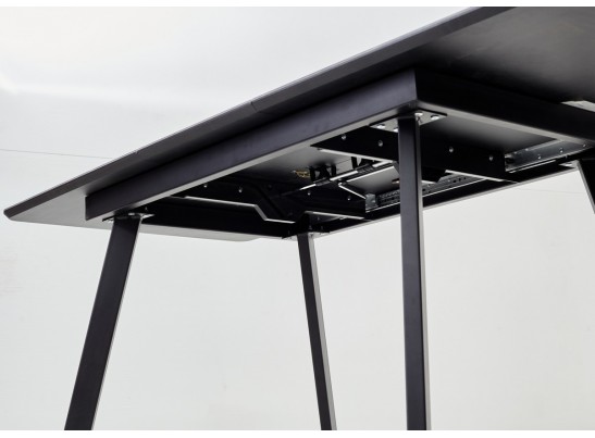 Стол АРУБА 140 Серый мрамор СКОРПИО , стекло / черный каркас в Набережных Челнах