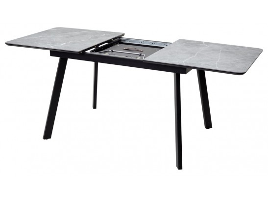 Стол АРУБА 140 Серый мрамор СКОРПИО , стекло / черный каркас в Набережных Челнах