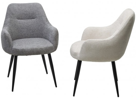 Стул STAMEN ткань DAVIS RETRO BLISS 02 светло-бежевый / черный каркас, ®DISAUR в Набережных Челнах