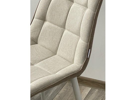 Стул CHIC VF-01/ VF-02 светло-бежевый/ бежевый, ткань/ белый каркас в Набережных Челнах