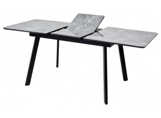 Стол АРУБА 140 Серый мрамор СКОРПИО , стекло / черный каркас в Набережных Челнах
