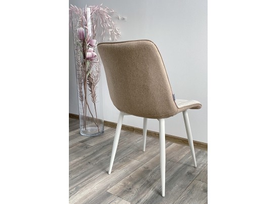 Стул CHIC VF-01/ VF-02 светло-бежевый/ бежевый, ткань/ белый каркас в Набережных Челнах